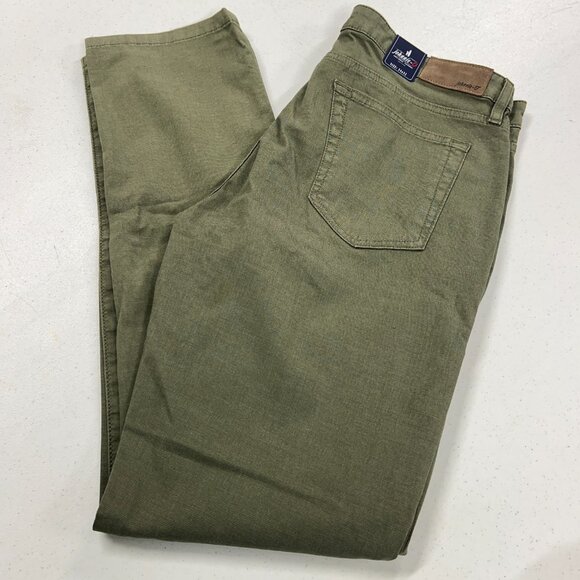 Johnnie-O Pants Atlas Lightweight Stretch 5-Pocket Jean Pants Forest Green 34x32 - Picture 9 of 9